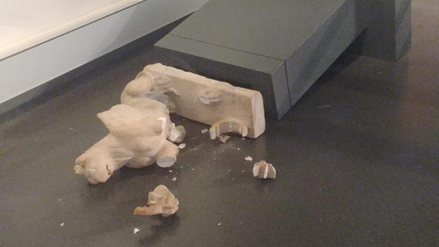 הנזק הרב שגרם החשוד במעשיו במוזיאון 