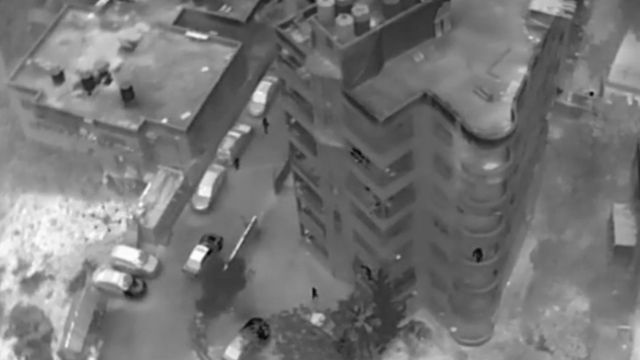 מתוך סרטון מהאוויר משימוש בביצת הפתעה לפיזור מפרי סדר במ.פ שועפאט בשבוע שעבר